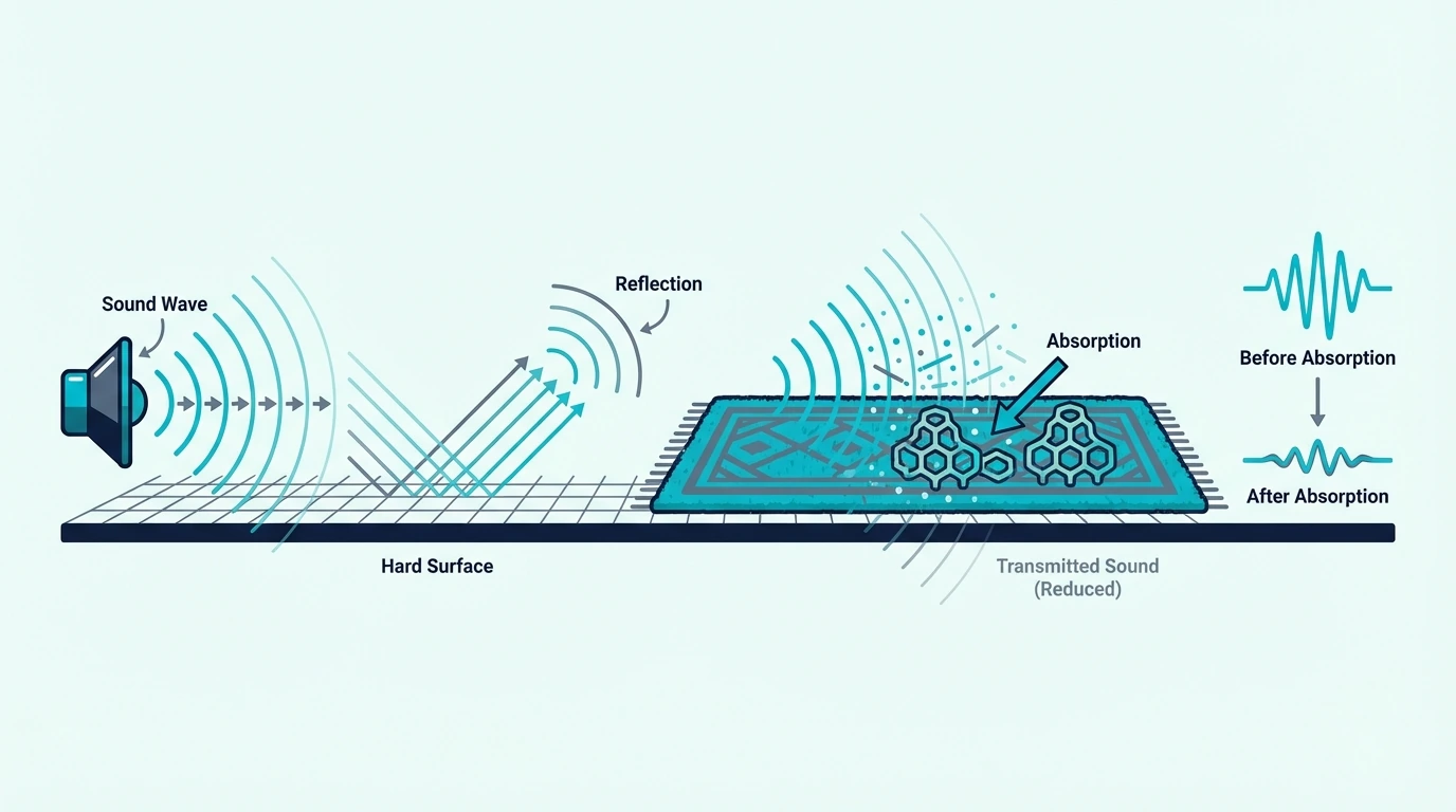 How rugs absorb some sound reflections