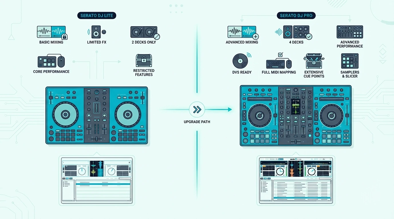 Serato Lite and Serato Pro features compared