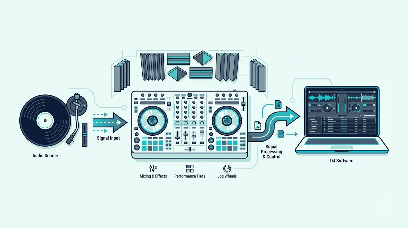 Signal flow from DJ controller to laptop