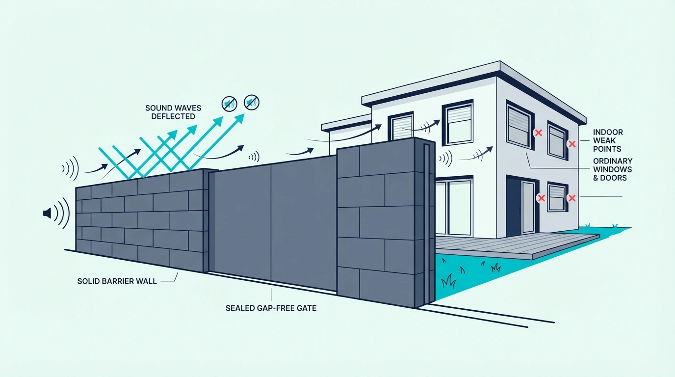 Outdoor noise reduction solutions for a backyard
