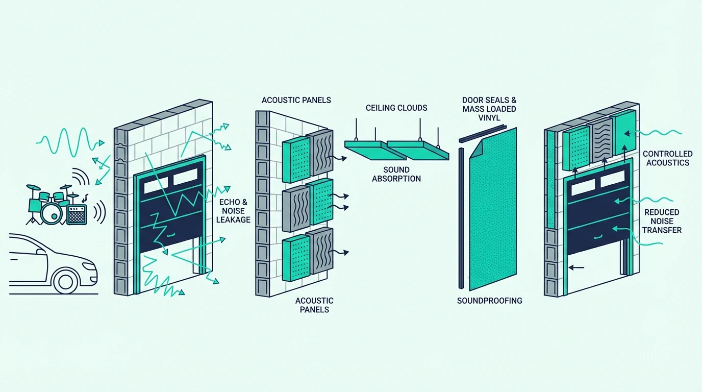 How sound behaves inside an untreated garage studio