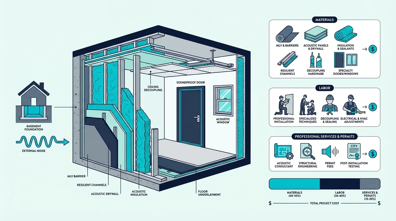 Cost factors for soundproofing a basement