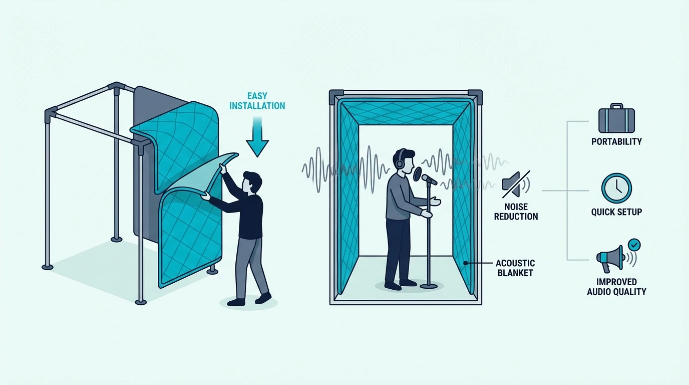 Blanket booth option for temporary sound isolation