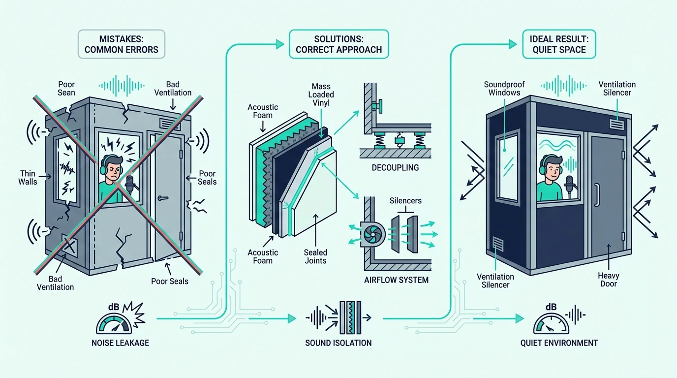 Common mistakes when building a soundproof booth