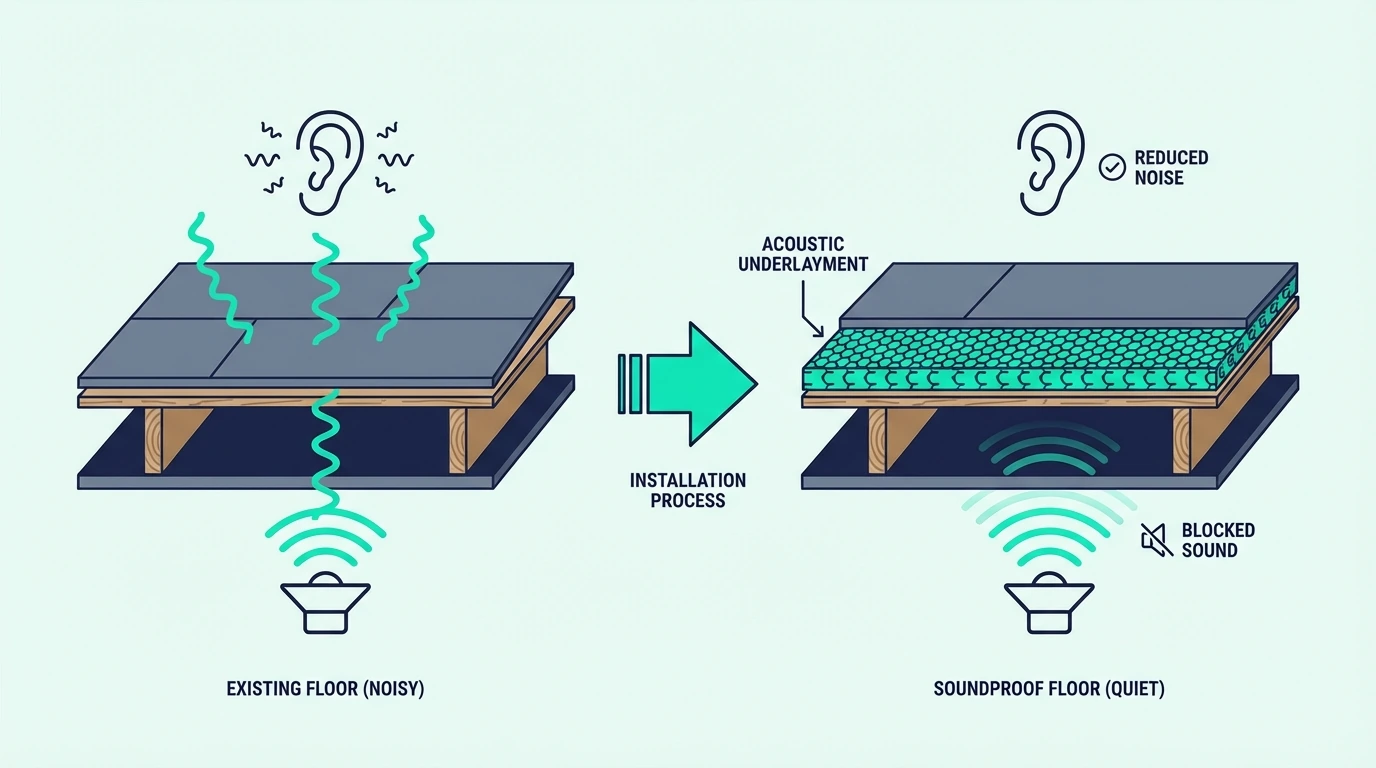 Soundproofing an existing floor without full rebuild
