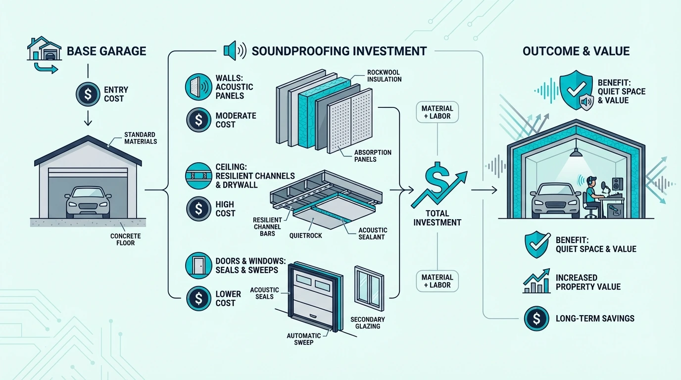 Cost breakdown for soundproofing a garage