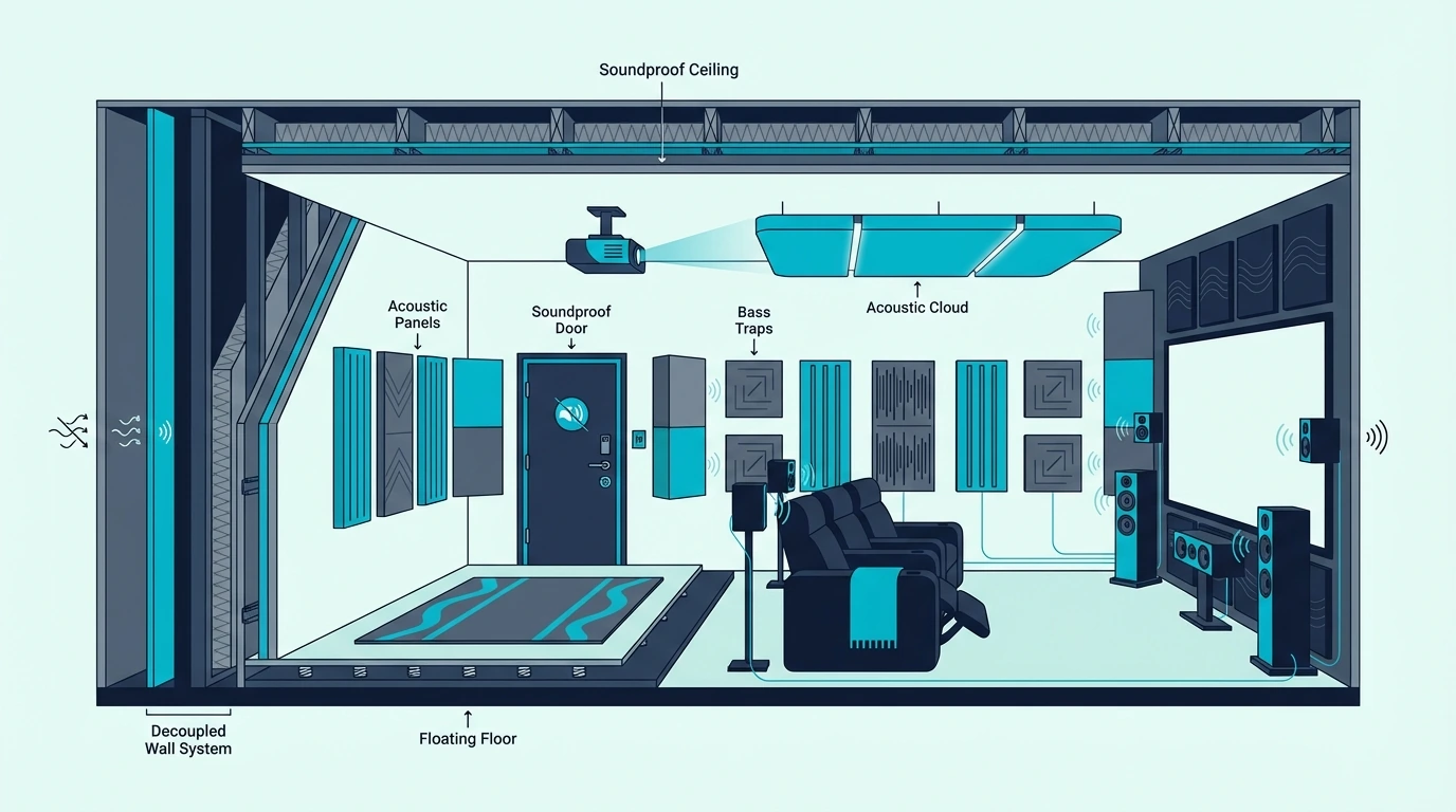 Overview of soundproofing a home theatre room