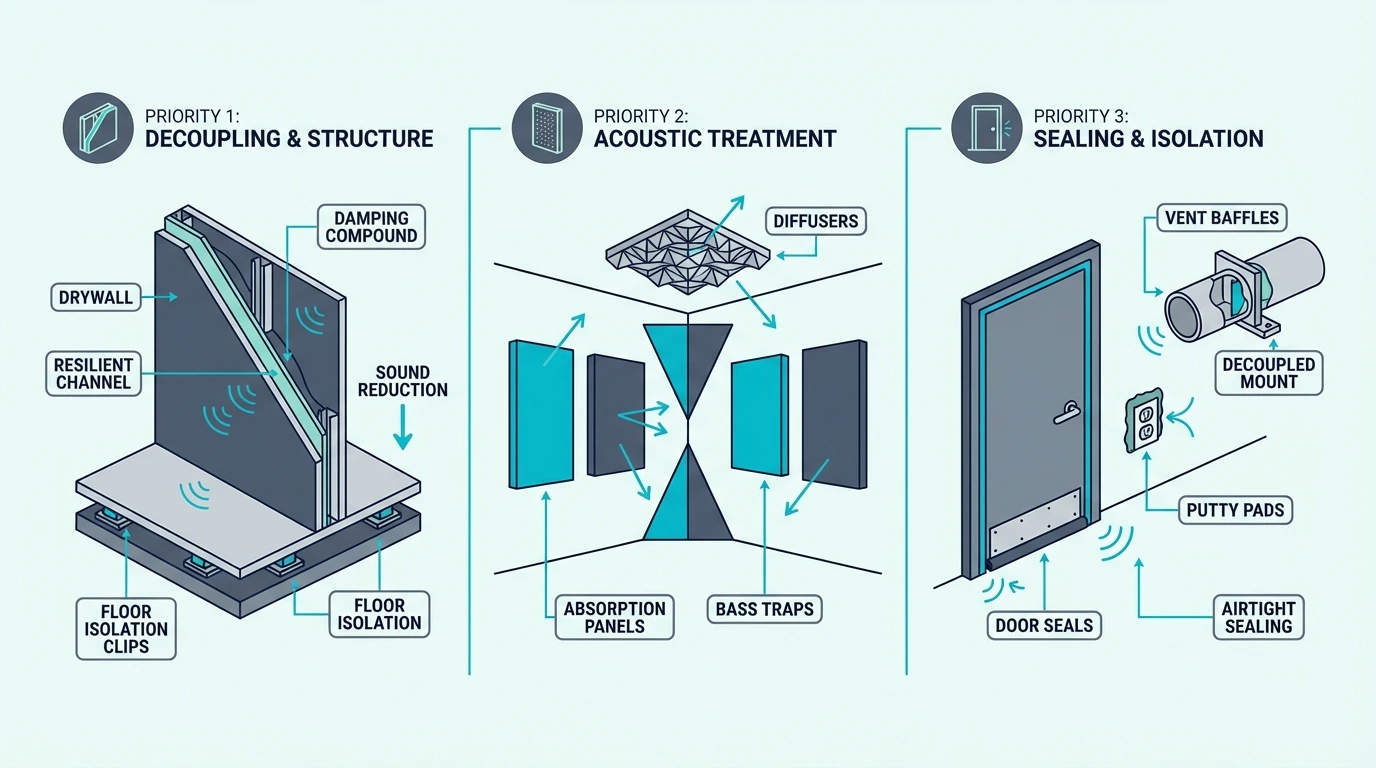 Home theatre soundproofing priorities