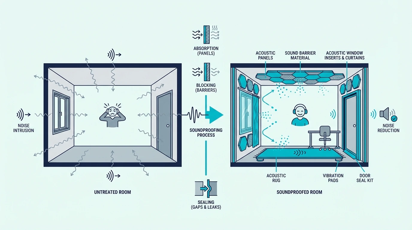 Overview of renter-friendly room soundproofing