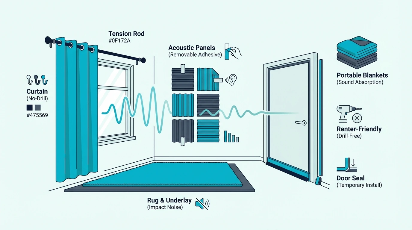 Renter-friendly soundproofing methods that avoid damage