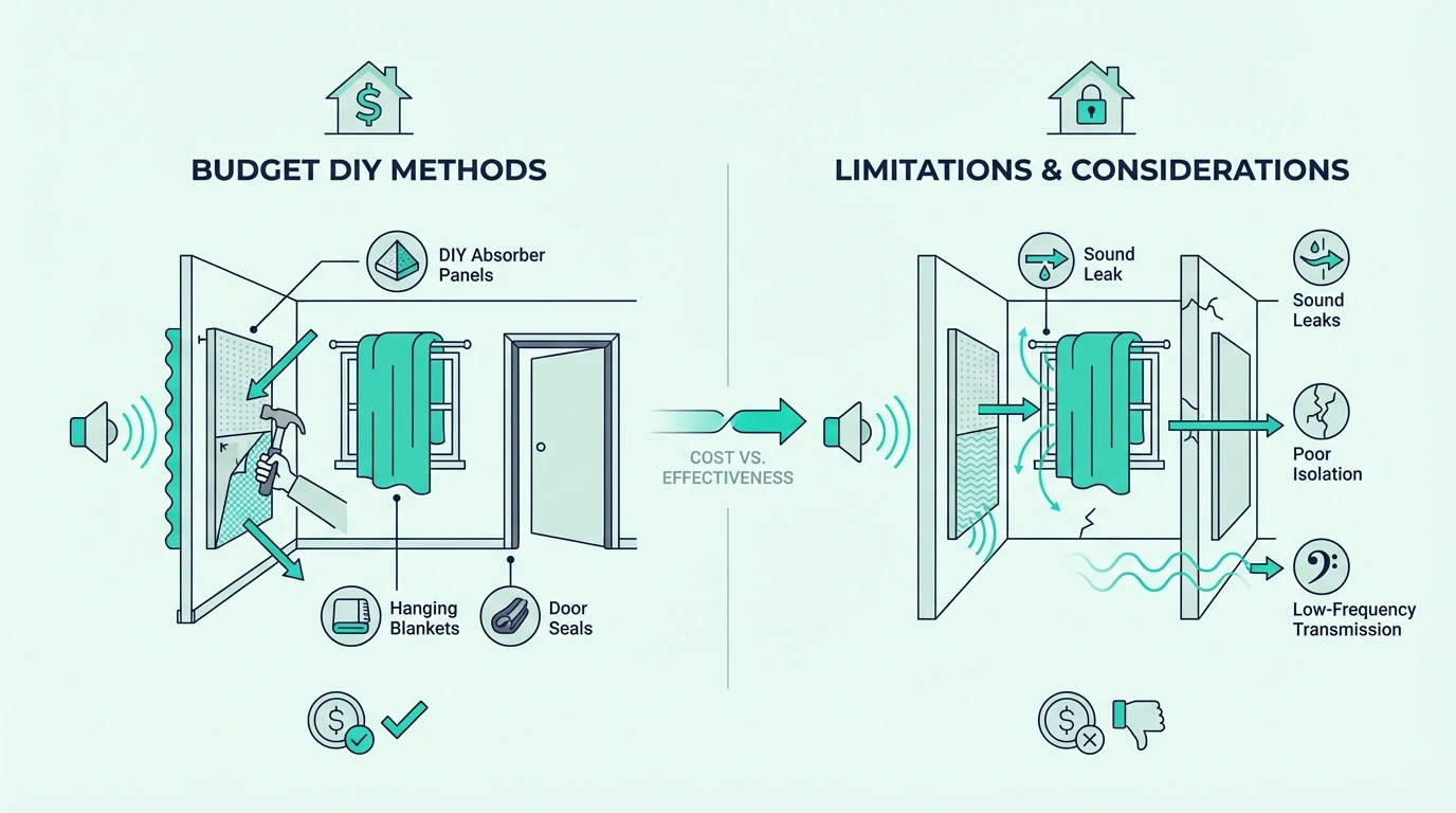 Limits of cheap room soundproofing fixes