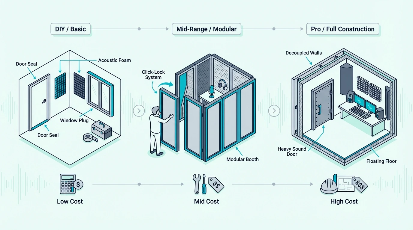 Overview of soundproof room cost ranges