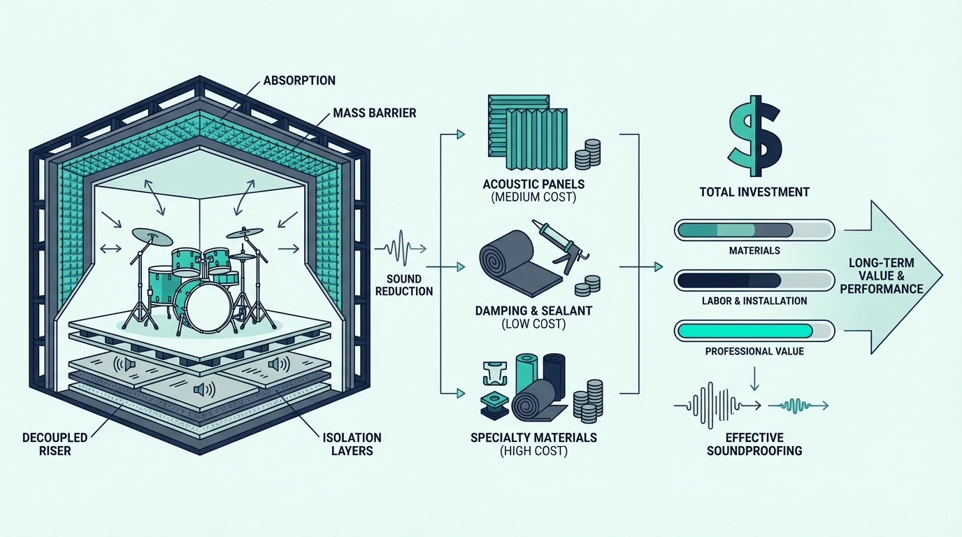 Cost breakdown for soundproofing a drum room