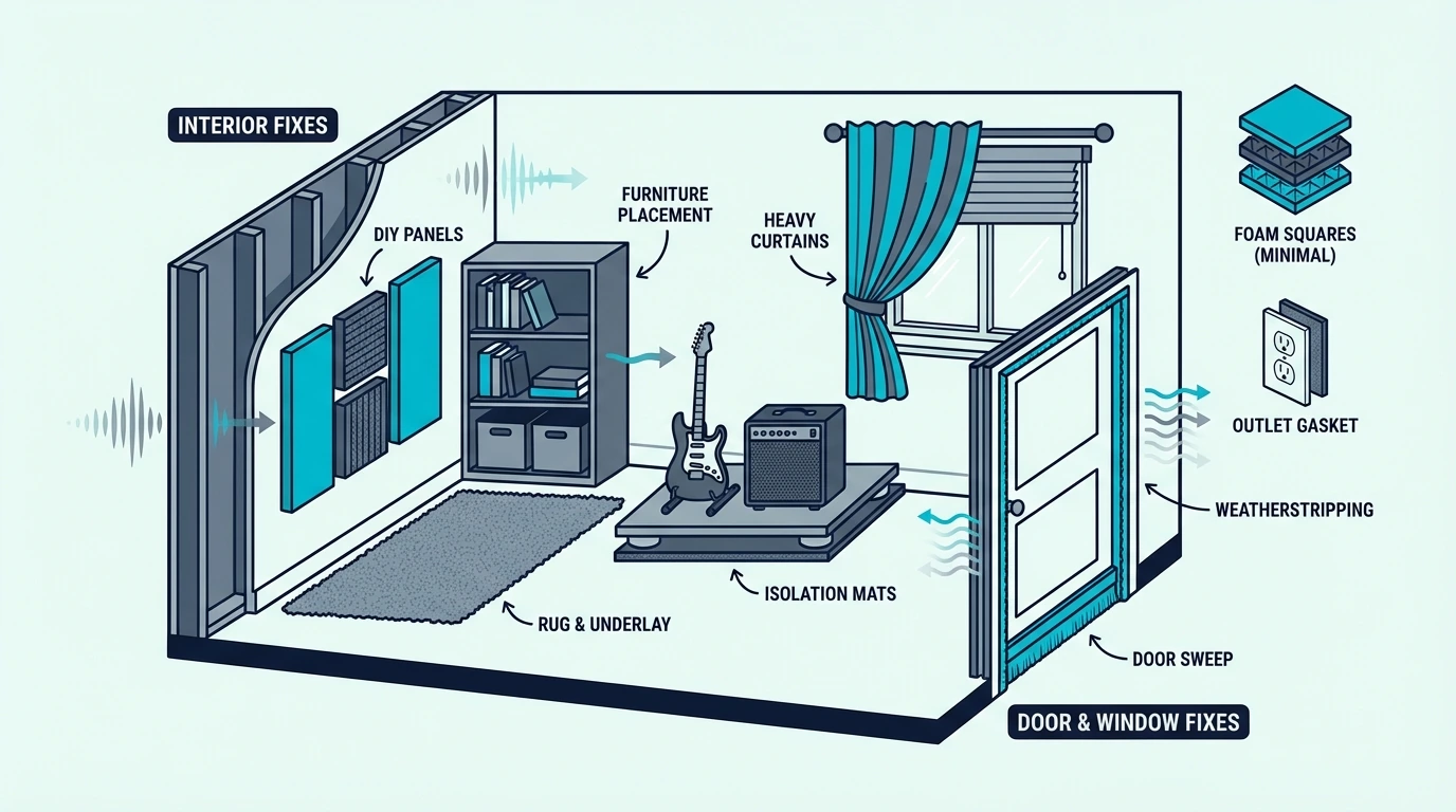 Cheap fixes for reducing music room noise