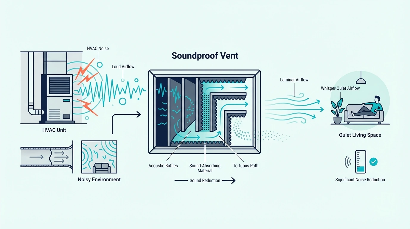 Reducing HVAC noise through vent soundproofing