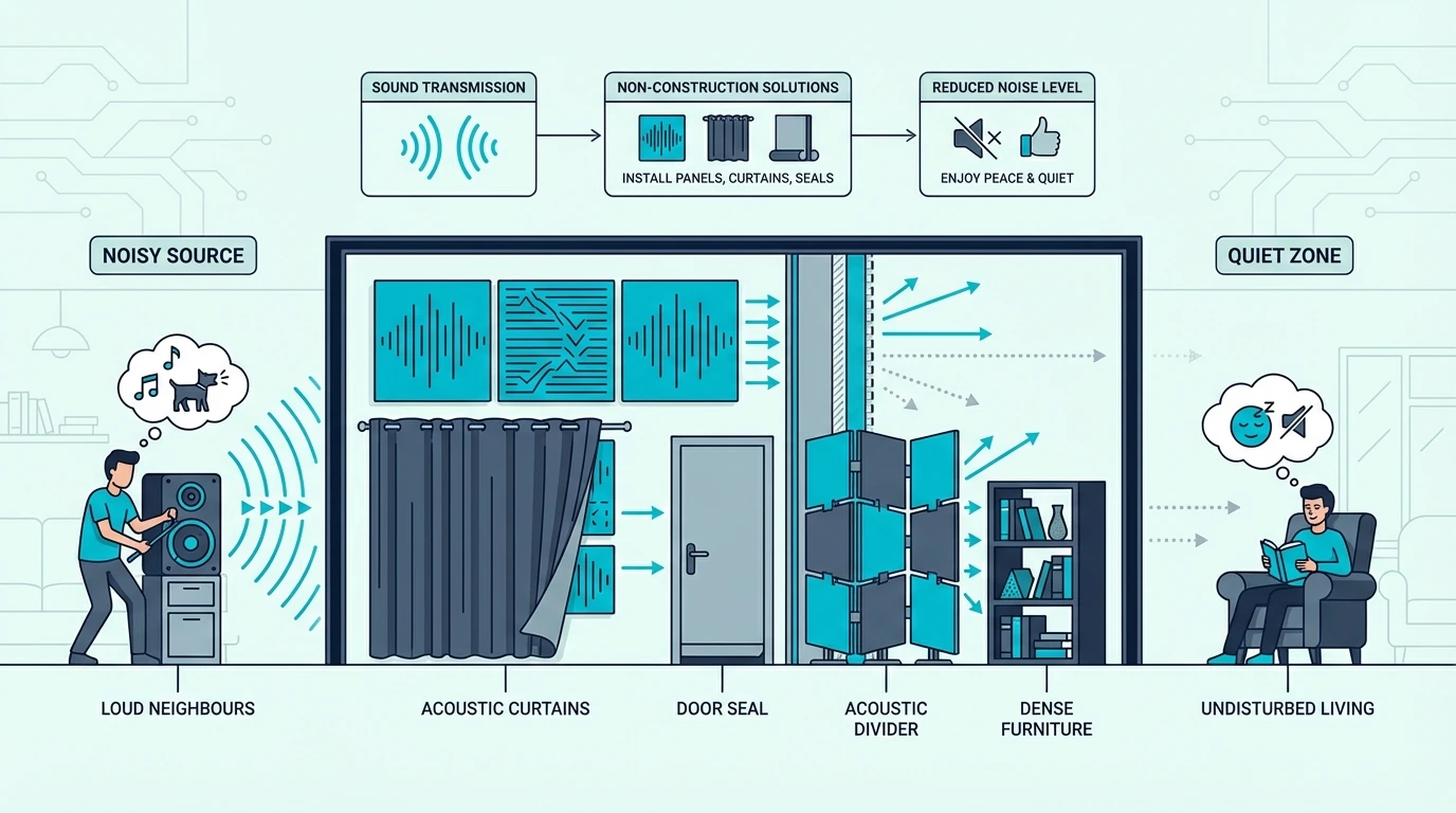Reducing neighbour noise without construction