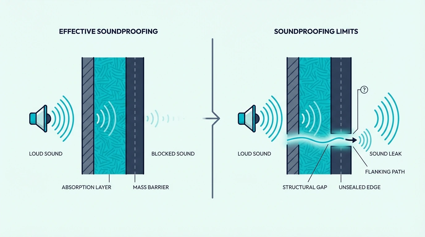 Limits of what soundproofing can realistically do