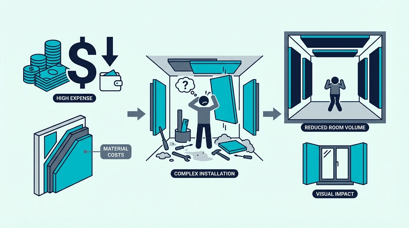 Disadvantages and limits of soundproofing projects