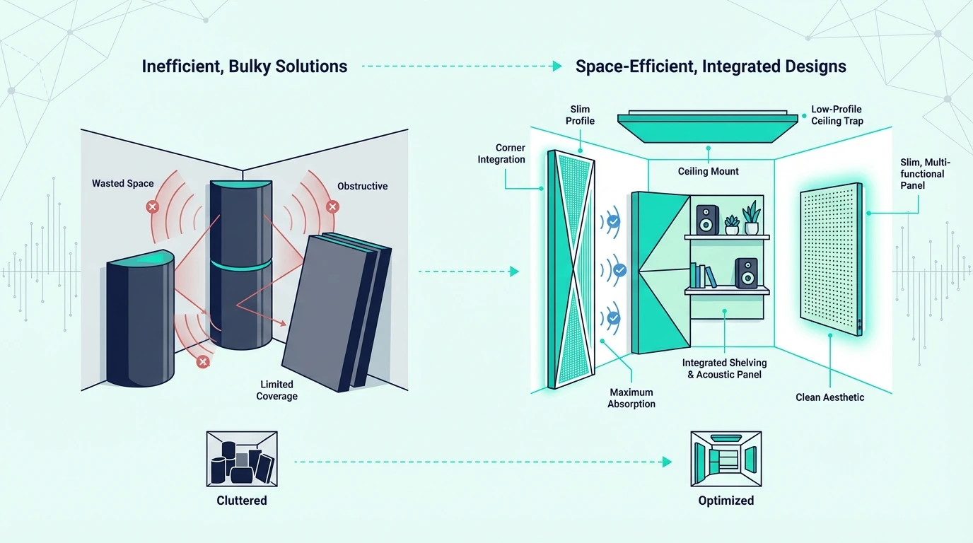 Space-efficient bass trap designs for small rooms