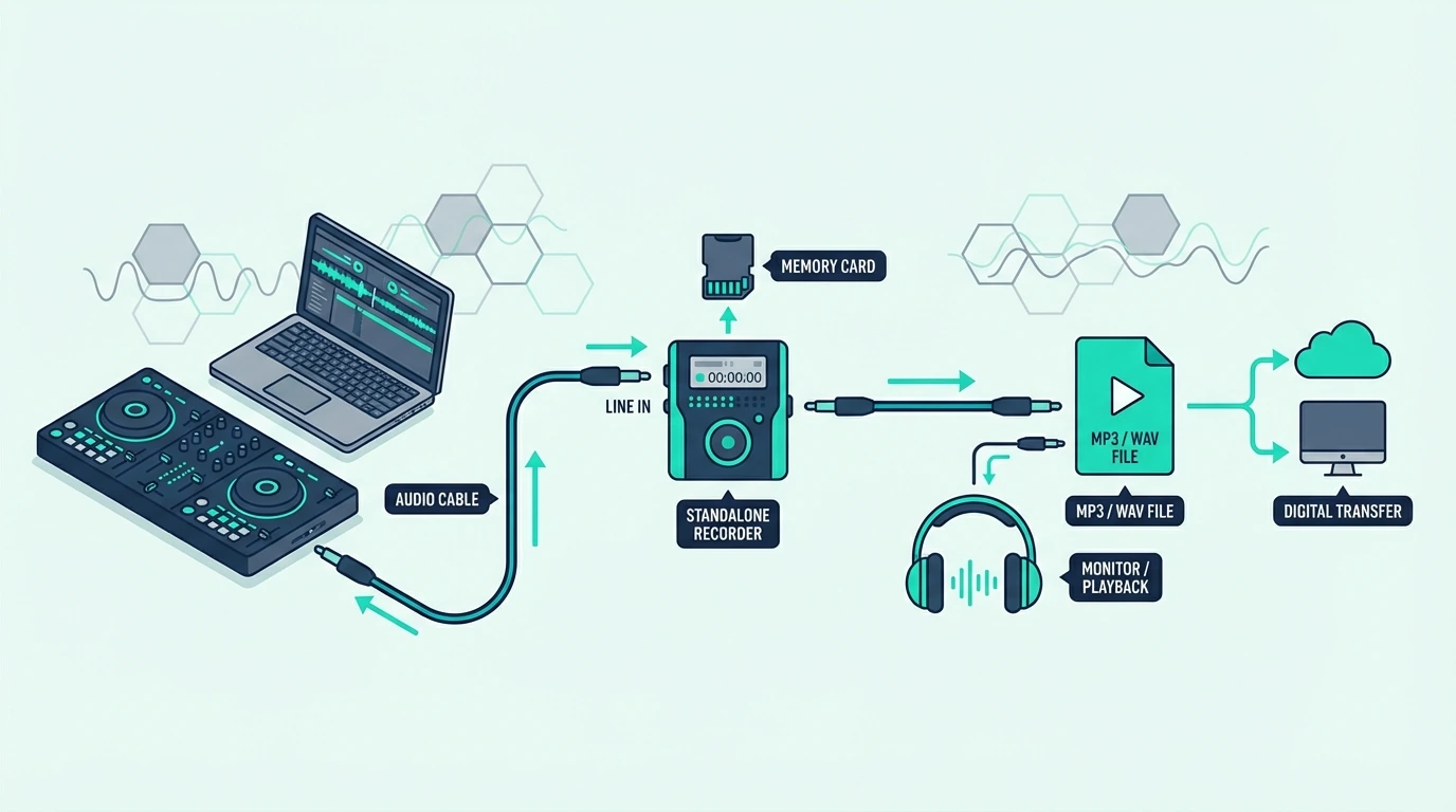 Standalone DJ mix recording method