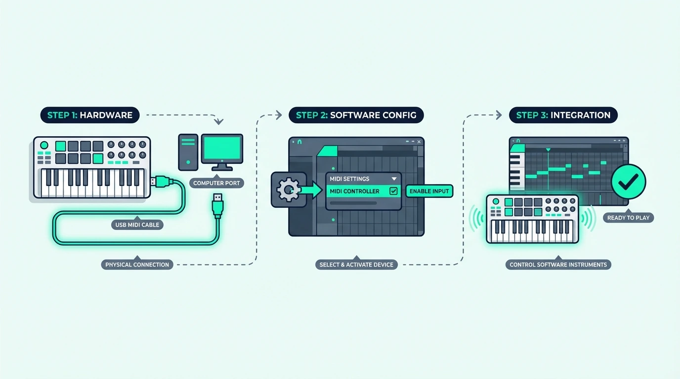 Step-by-step MIDI keyboard connection in FL Studio