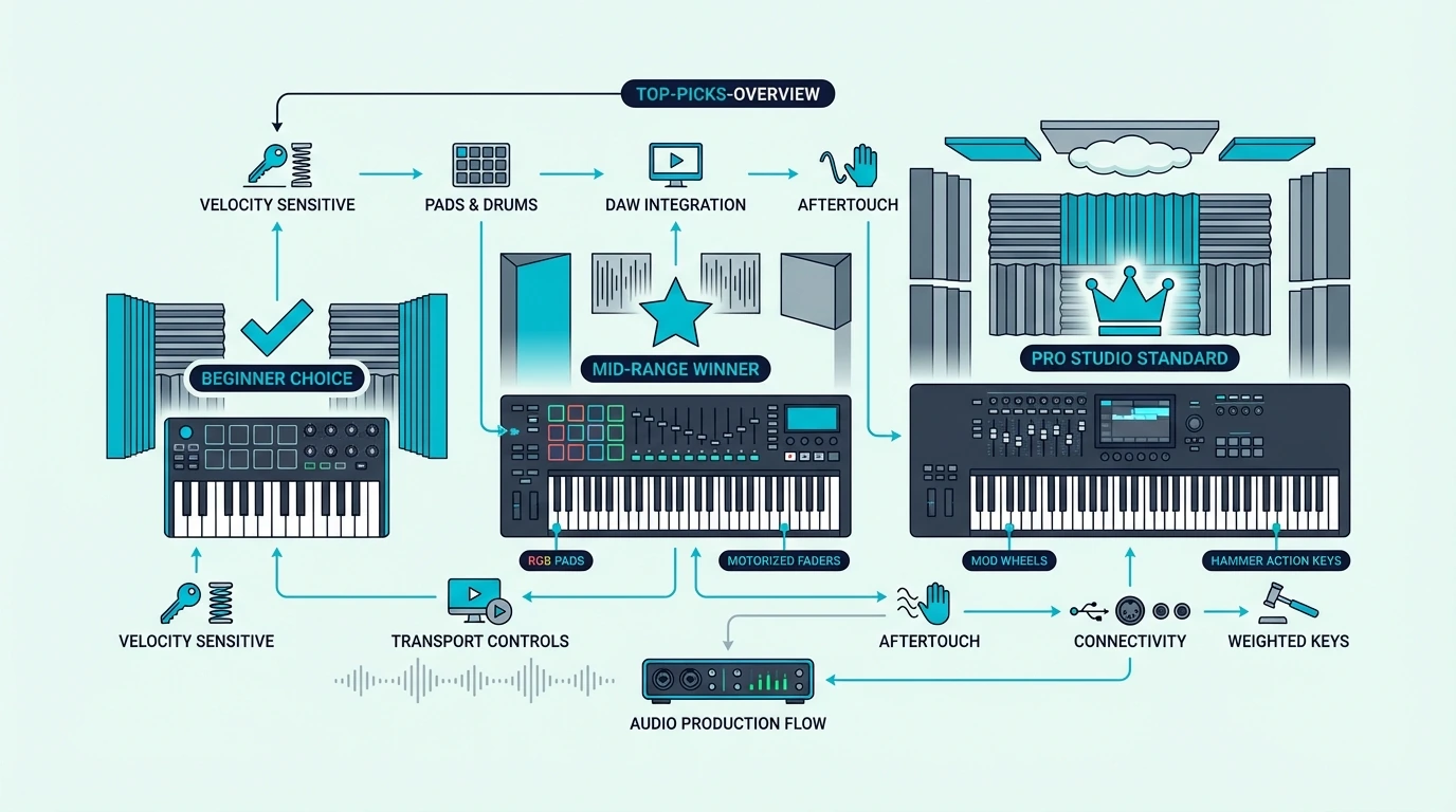 Overview of top MIDI keyboard picks