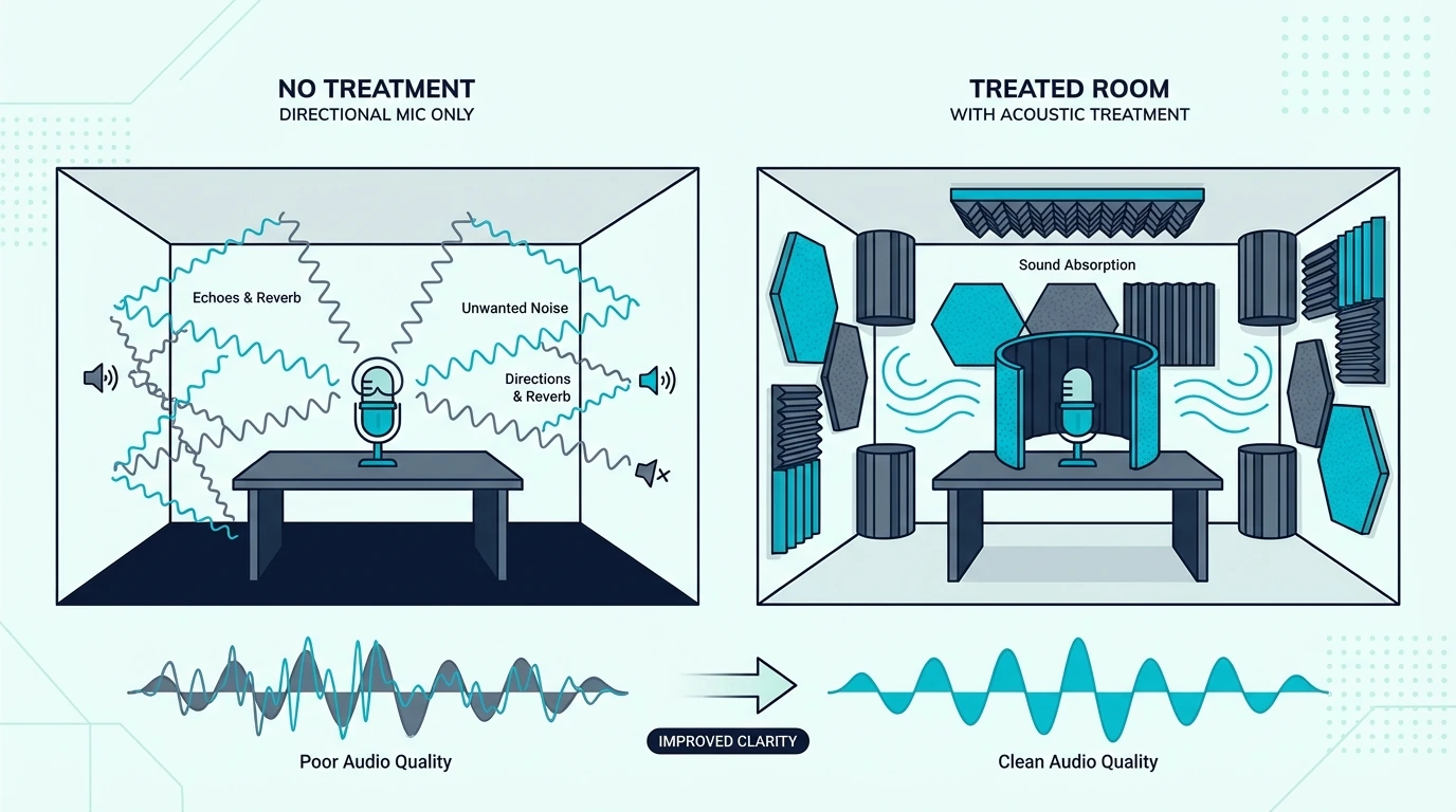 Acoustic treatment priorities for podcast recording