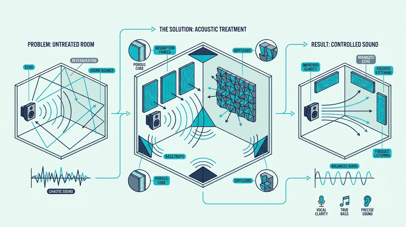Definition of acoustic treatment for rooms