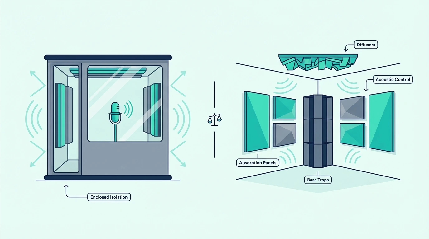 Decision guide for choosing a recording booth or room treatment