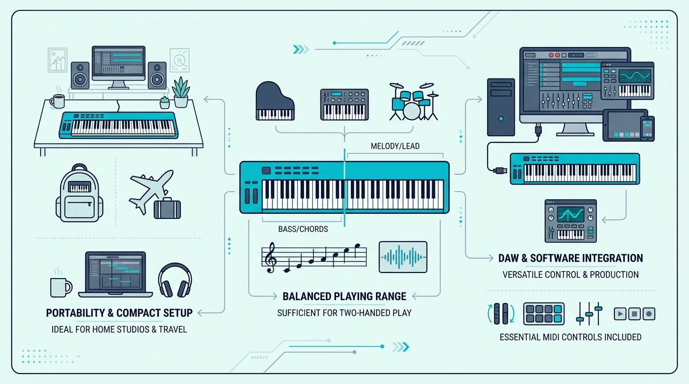 Why a 61-key MIDI controller may be the right size