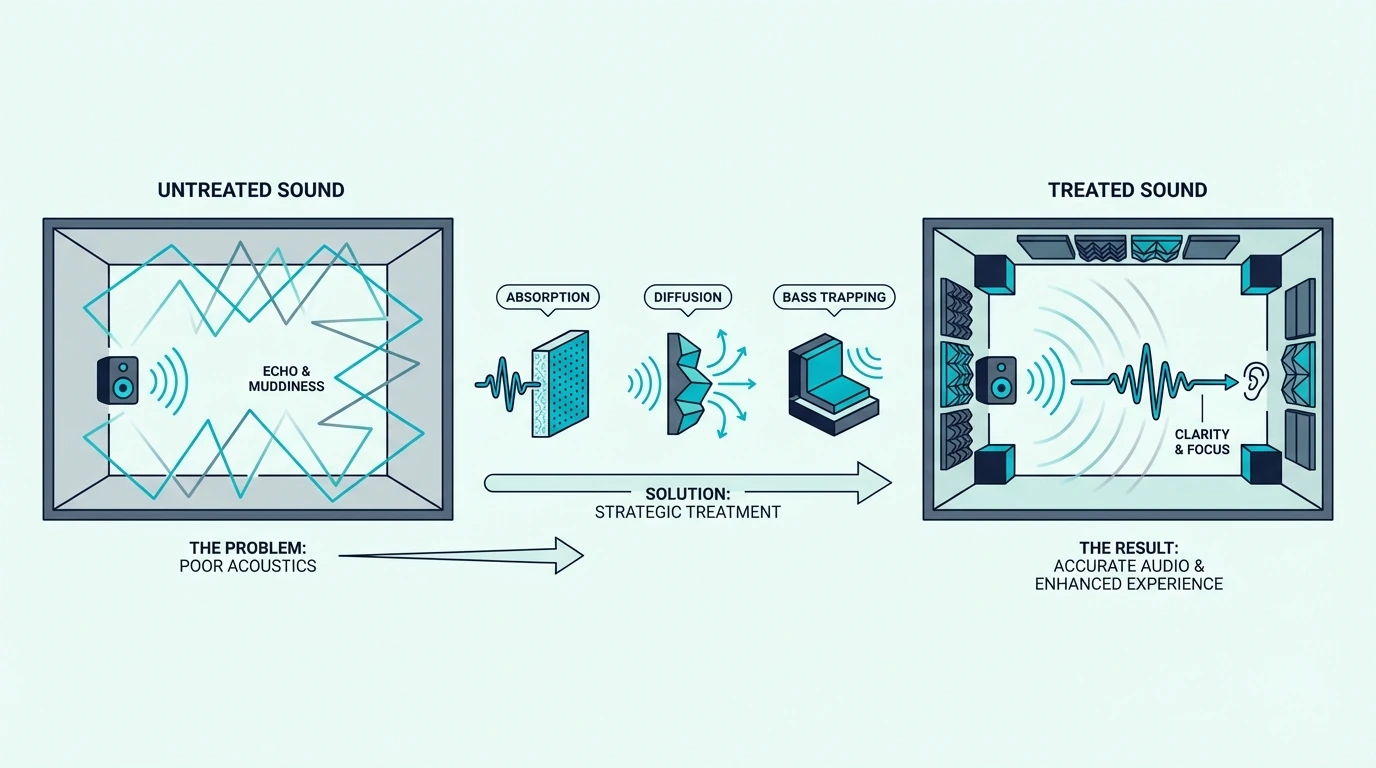 Why acoustic treatment coverage amount matters