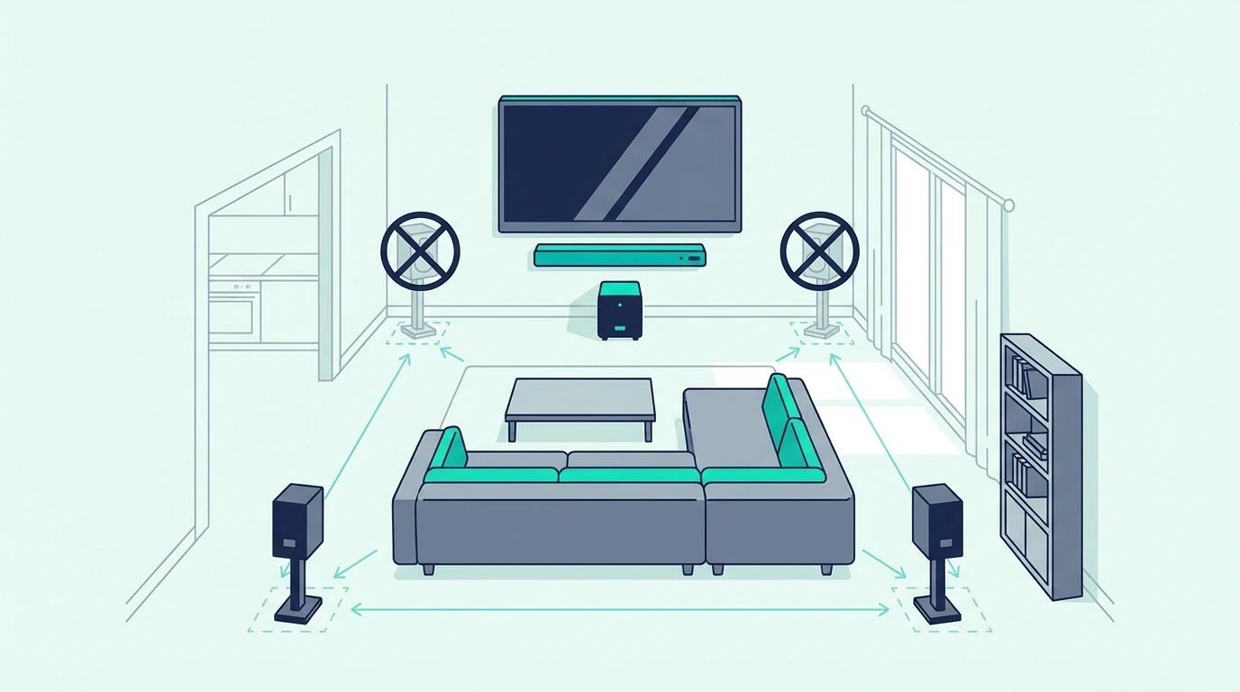 Room requirements for supporting a 5.1 soundbar setup