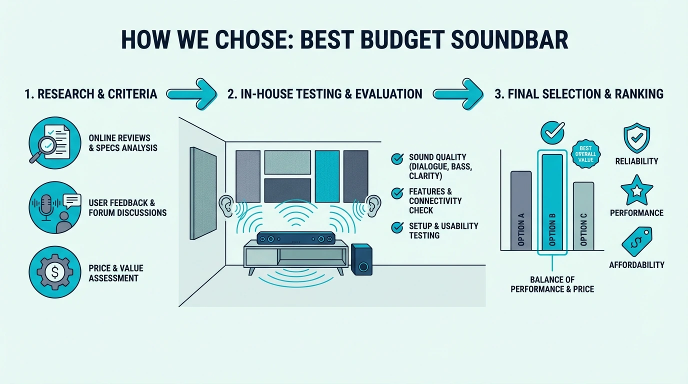 How budget soundbars were selected for comparison