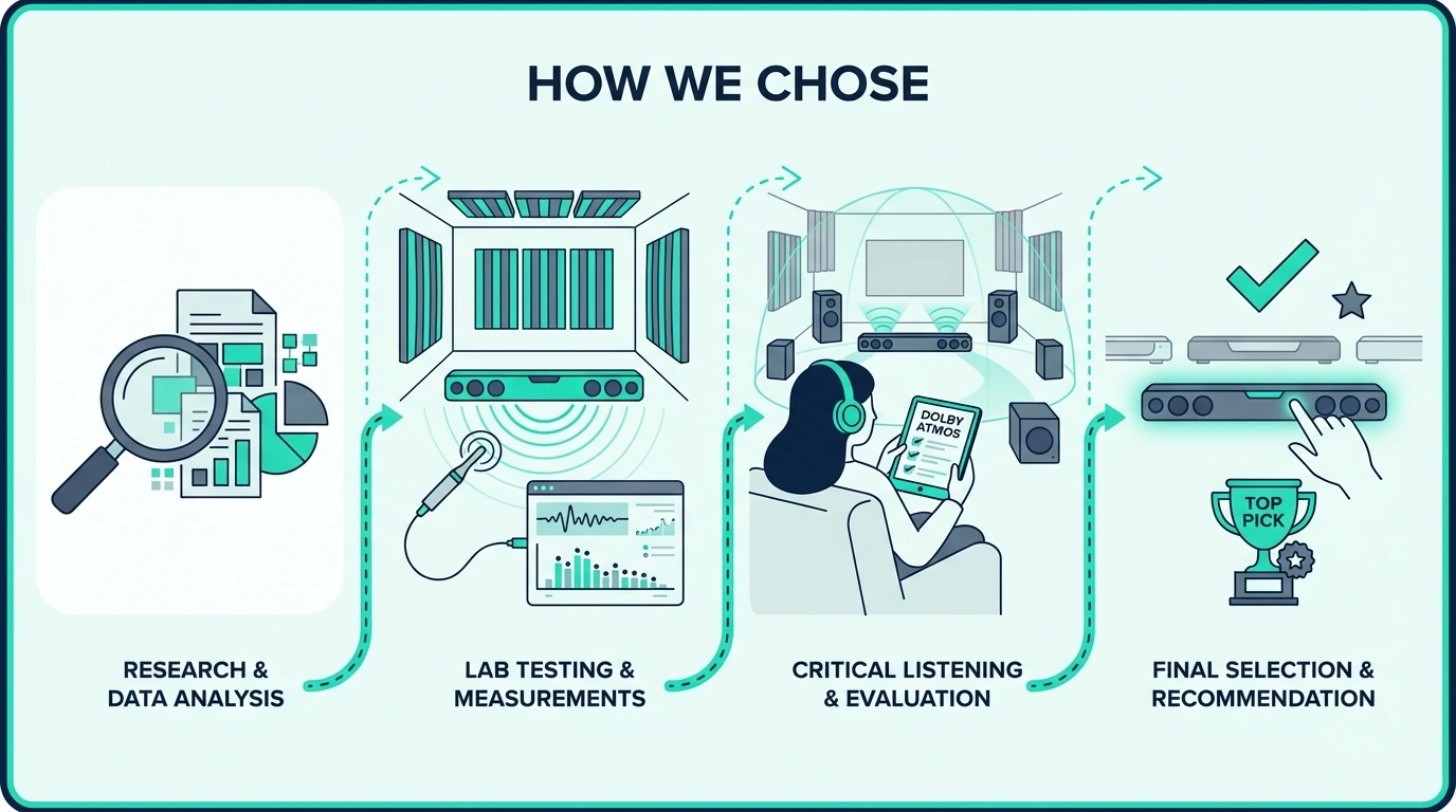 How Dolby Atmos soundbars were chosen for comparison