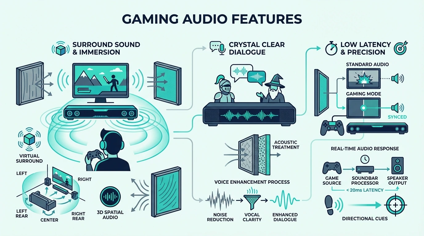 Gaming soundbar features that matter for consoles and PCs