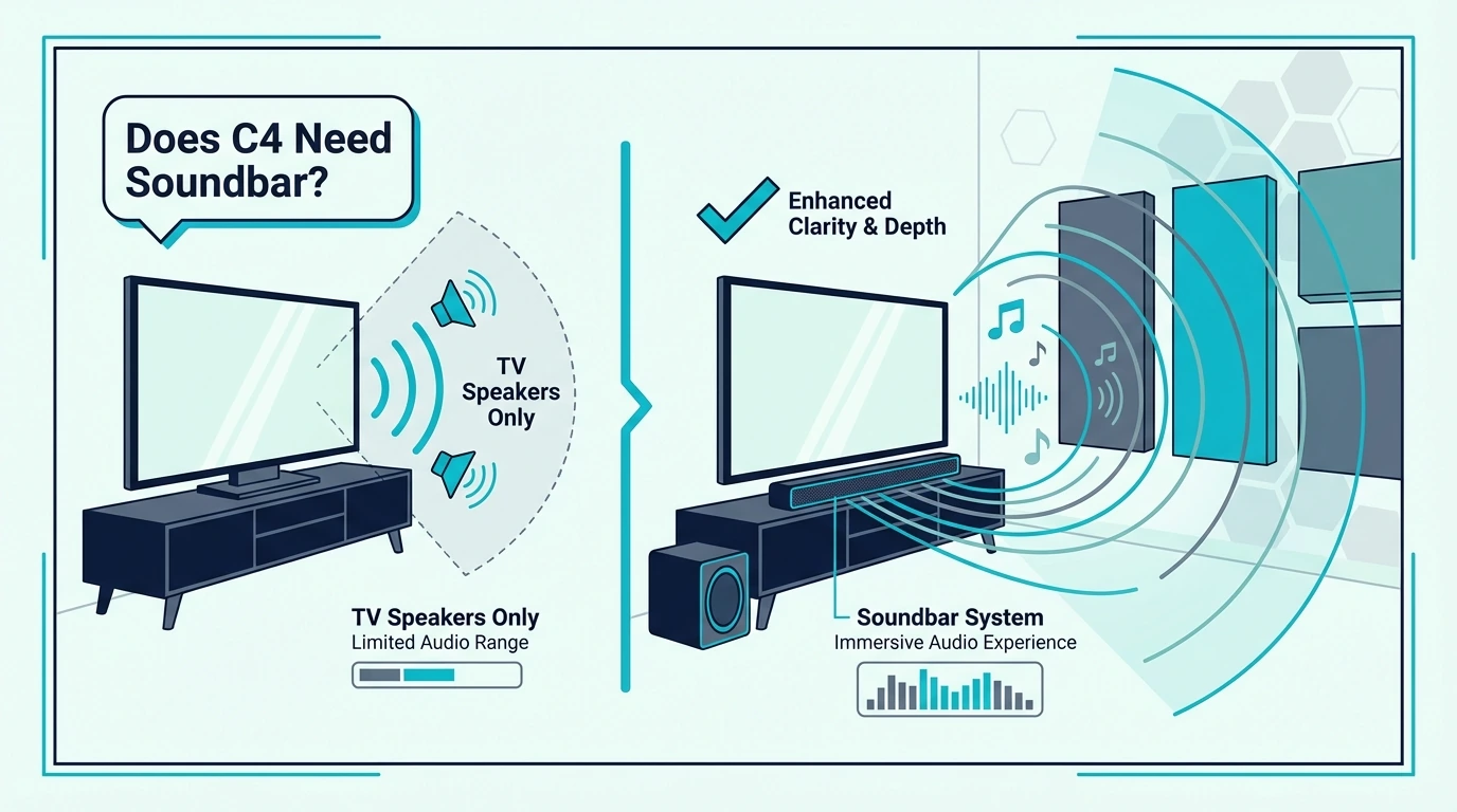 Whether the LG C4 needs a separate soundbar