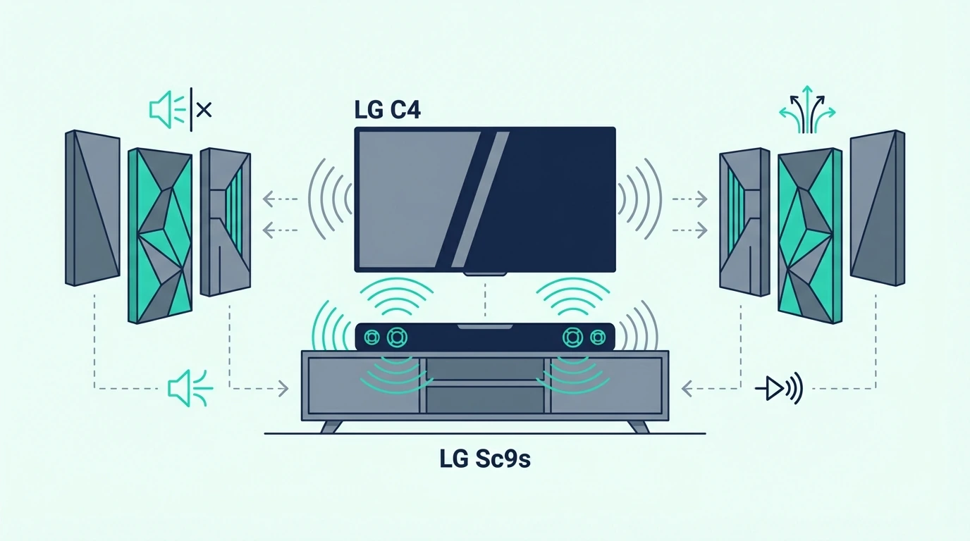 LG SC9S soundbar paired with an LG C4 OLED TV