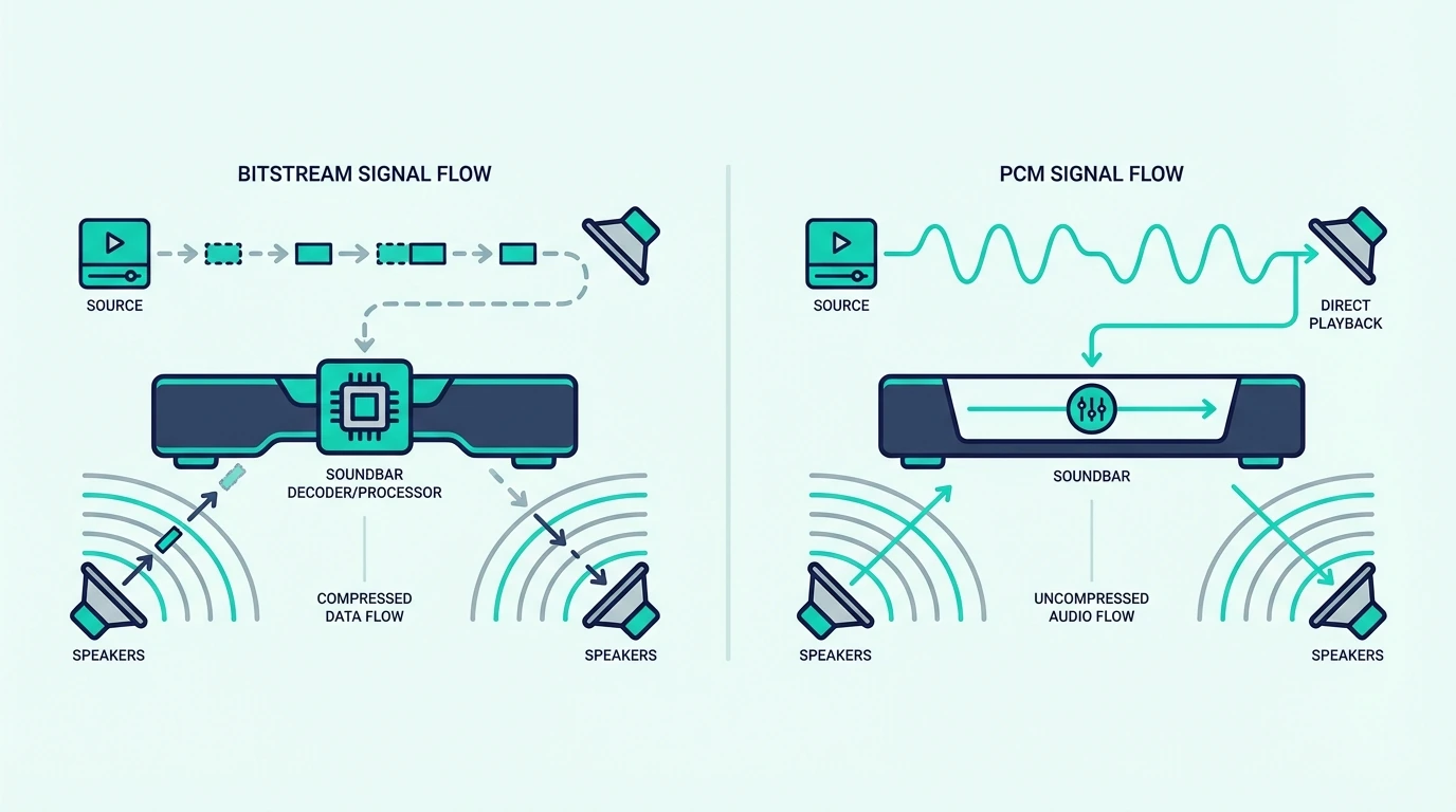 When to use bitstream or PCM with a soundbar