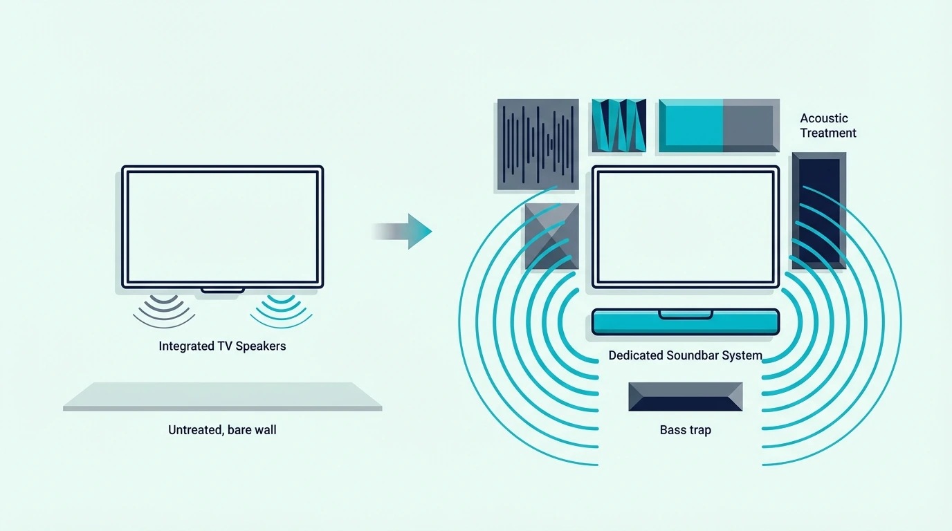 Bose soundbar compared with built-in TV speakers