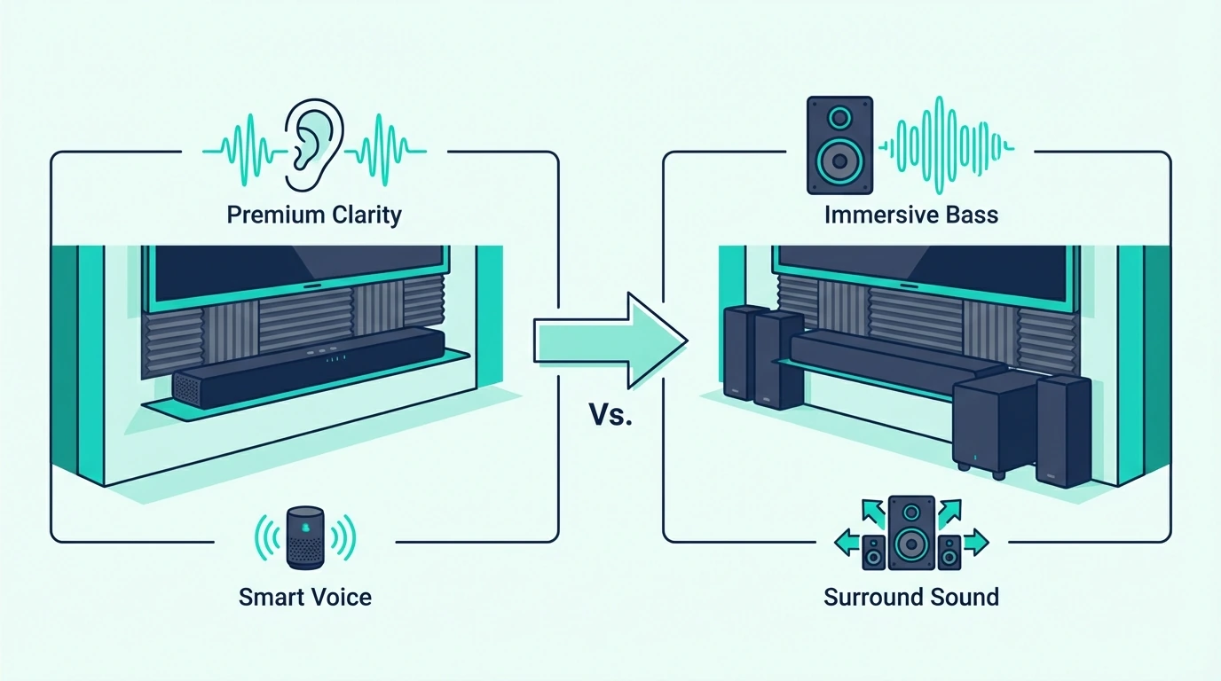 Bose and Vizio soundbars compared side by side