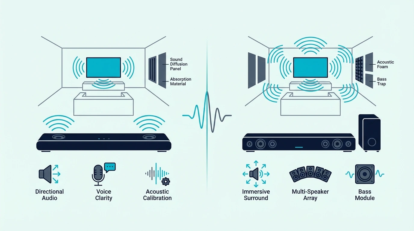 Feature and surround sound differences between Bose and Samsung soundbars