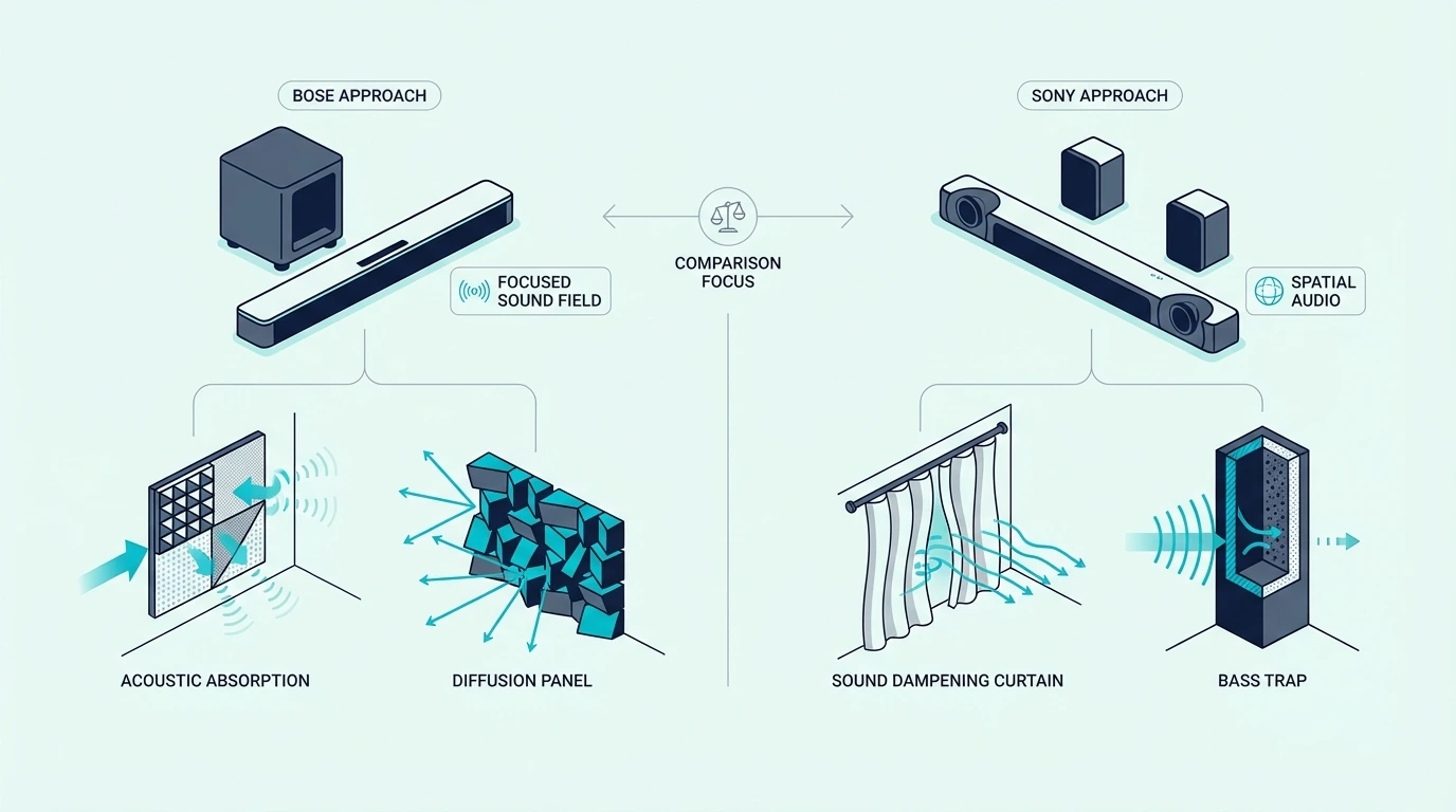 Bose and Sony soundbars compared side by side