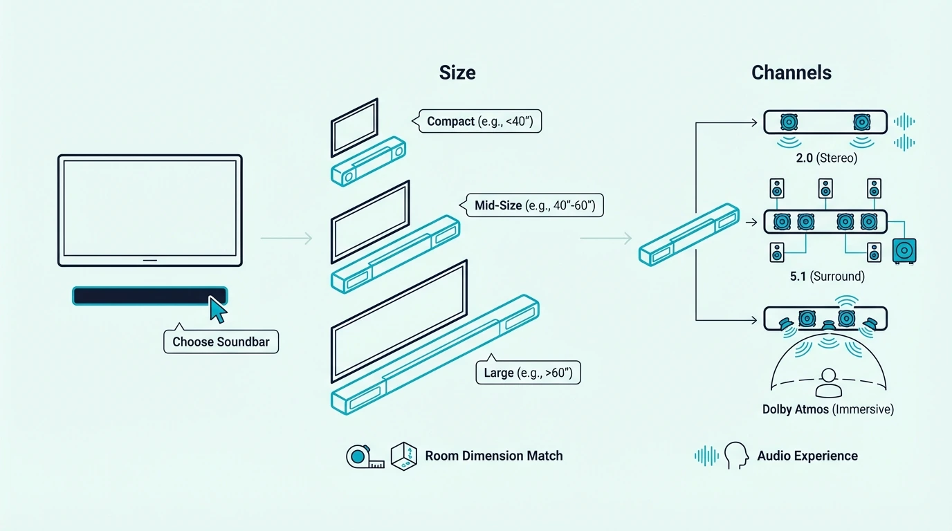Choosing soundbar size and channel layout