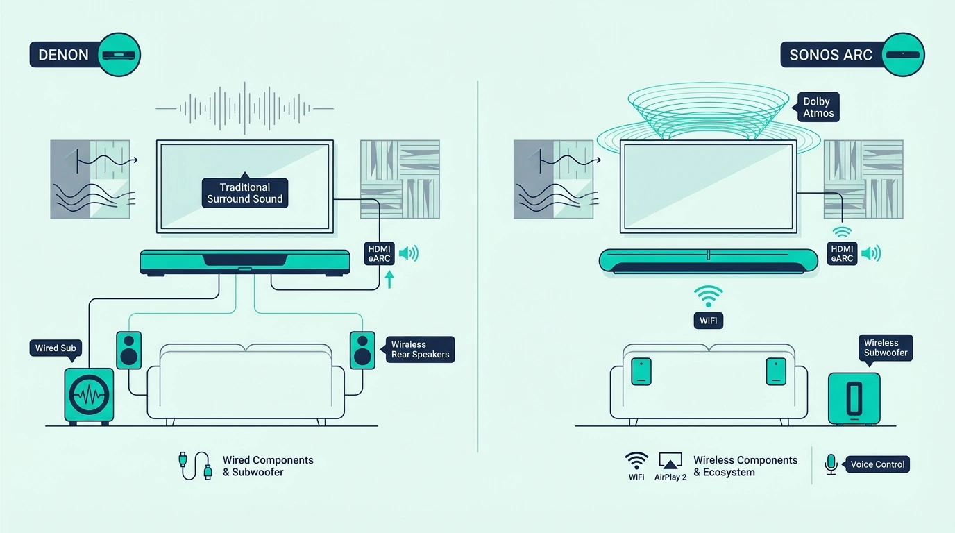 Denon soundbar compared with Sonos Arc