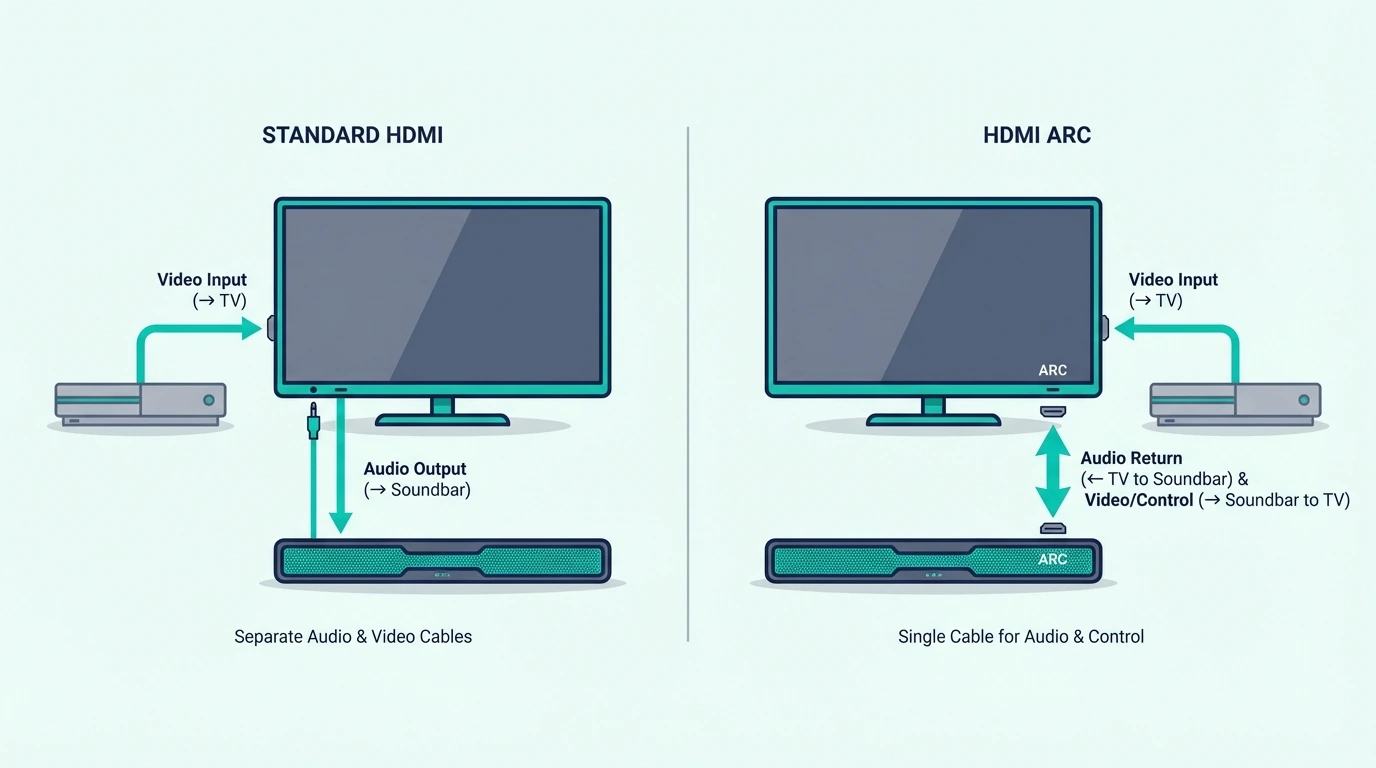 HDMI and HDMI ARC soundbar connections compared