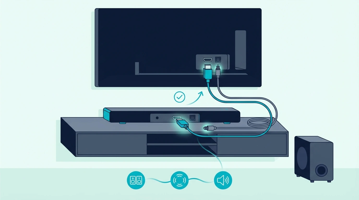 Choosing the right soundbar connection for a TV setup