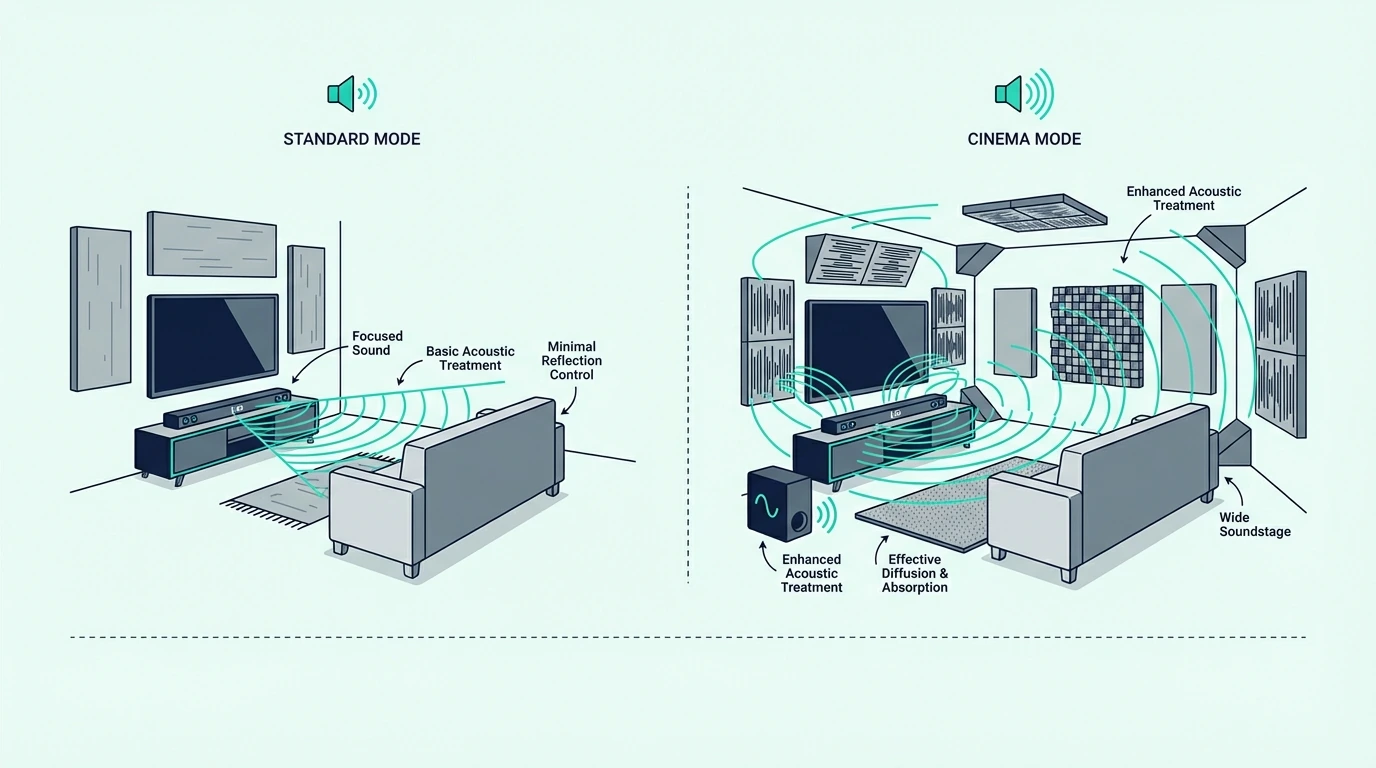 When to use Standard or Cinema mode on an LG soundbar