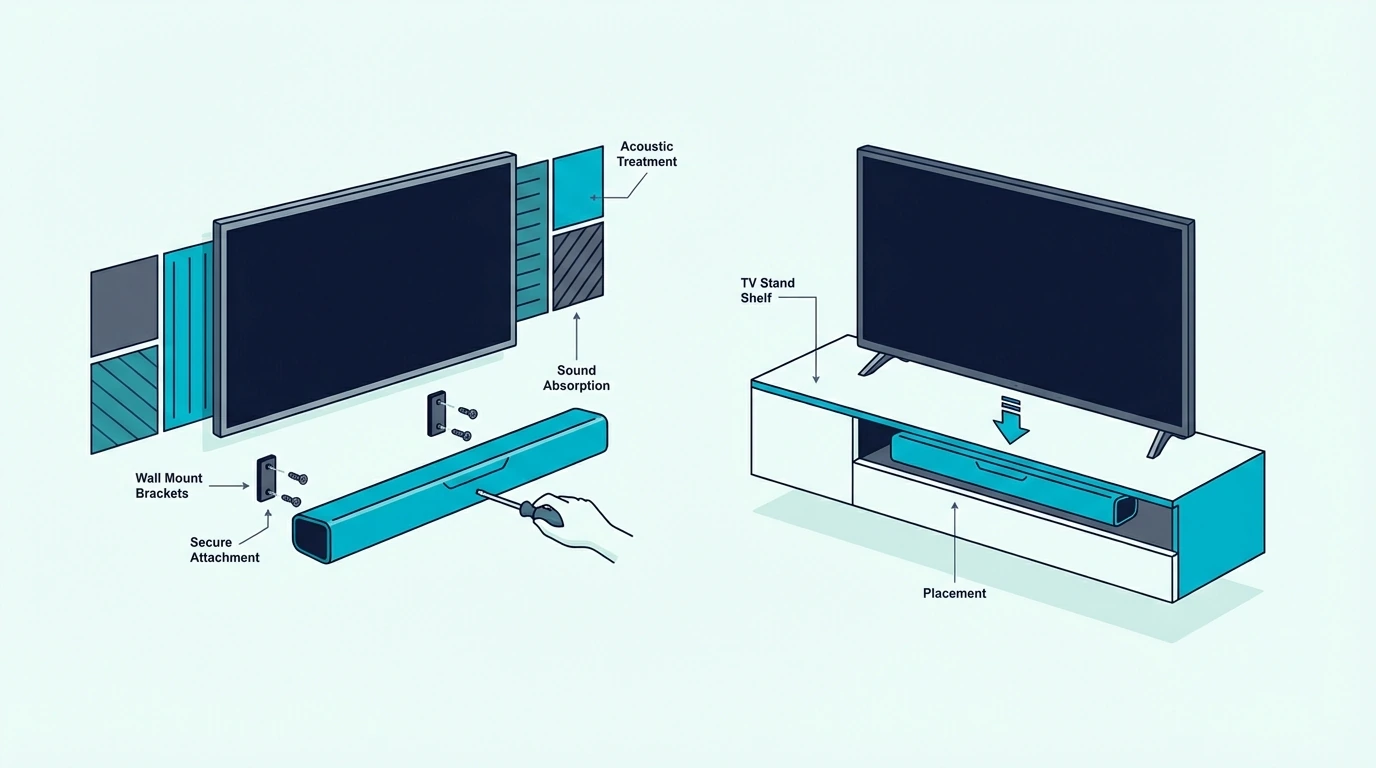 Where to mount a soundbar under a TV