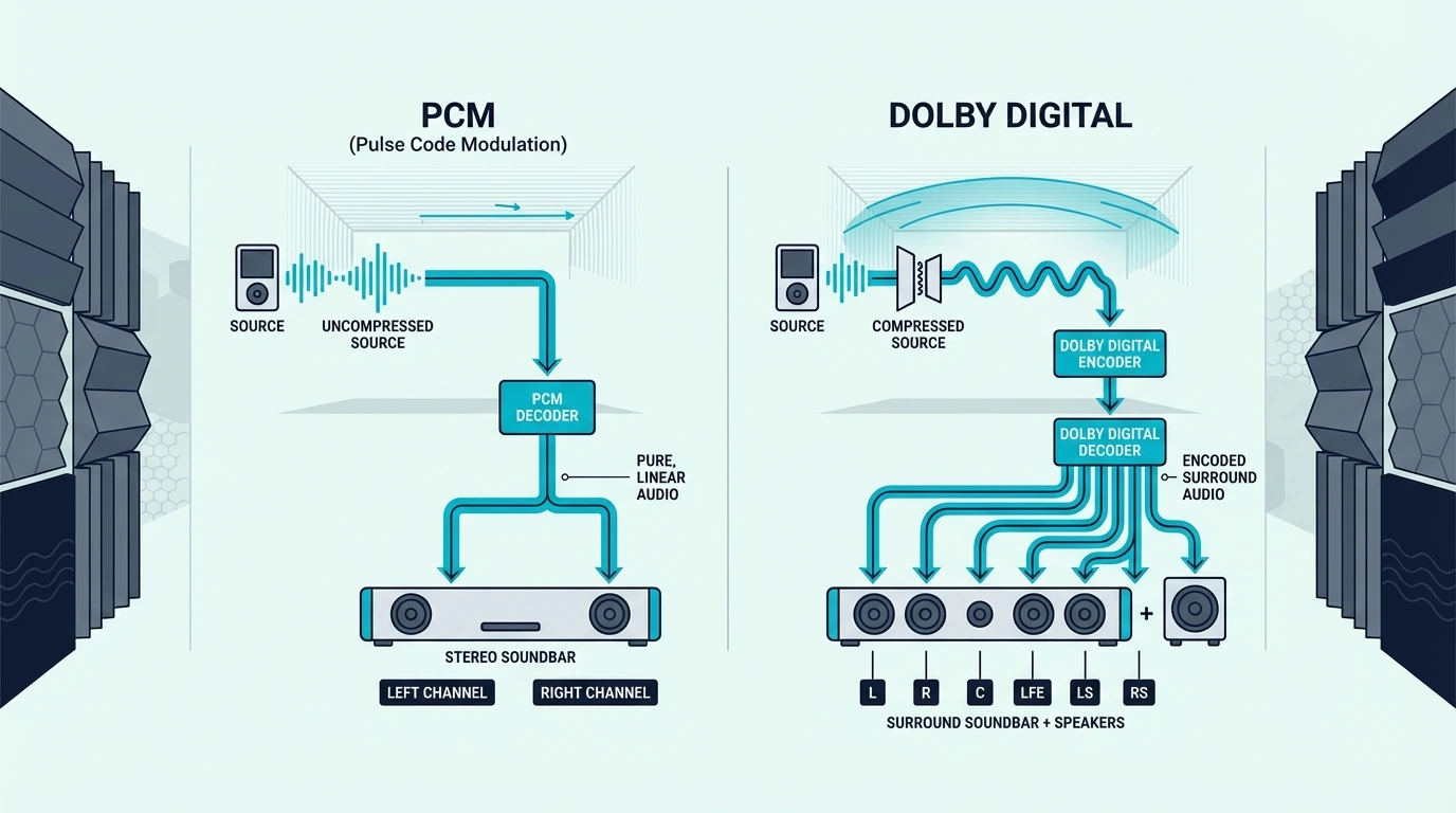 When to use PCM or Dolby Digital with a soundbar