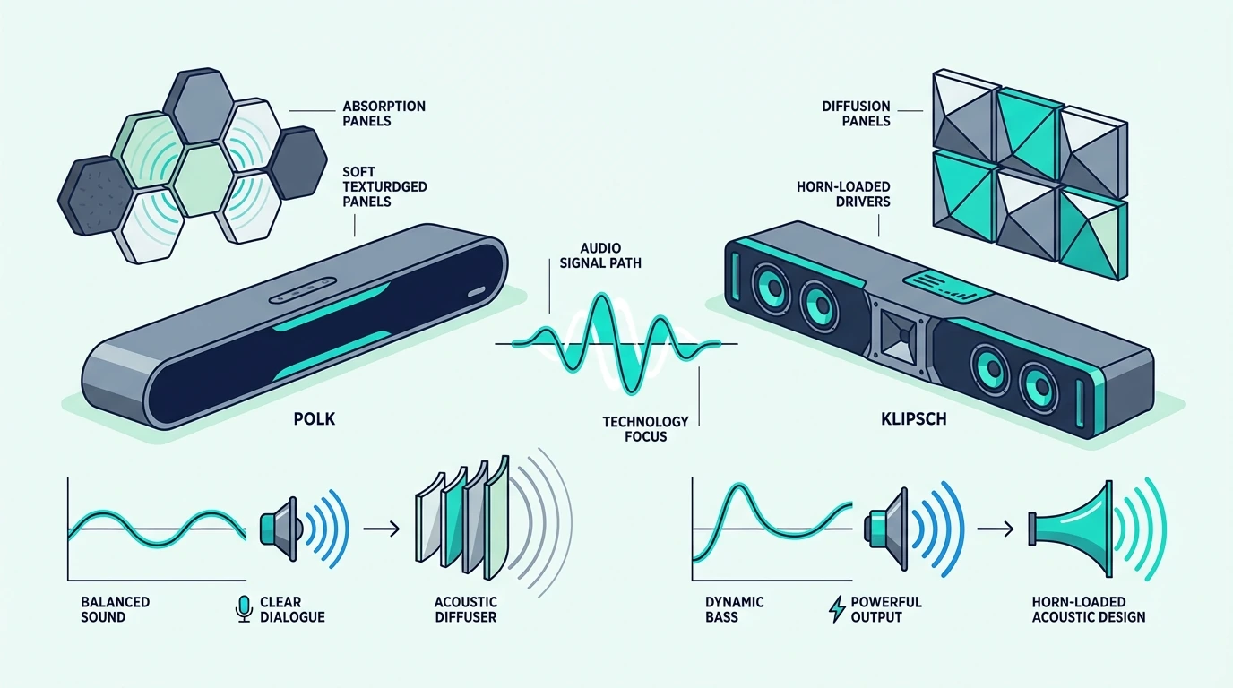 Choosing between Polk and Klipsch soundbars for TV audio